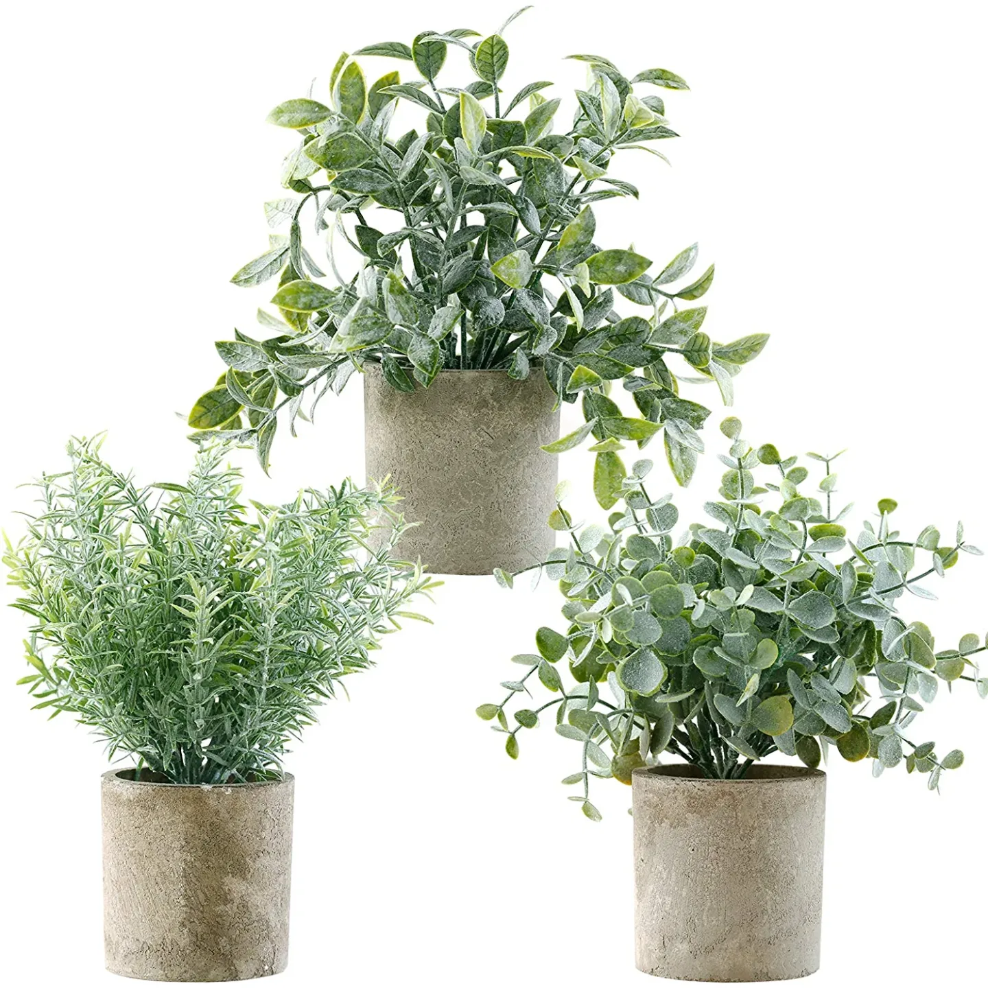 Gleenwave Eucalyptus Mini Fake Plants for Home Decor