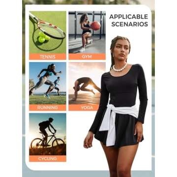 Fisoew Womens 2-in-1 Athletic Dress with Built-in Shorts