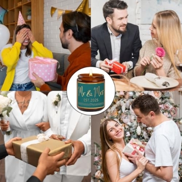Wedding Gifts for Couples 2025,Mr and Mrs Gifts,Bridal Shower Gifts with Candle,Wedding Gifts for Bride,Unique Newlywed Wedding Gifts for Couples,Future Mr and Mrs Gifts