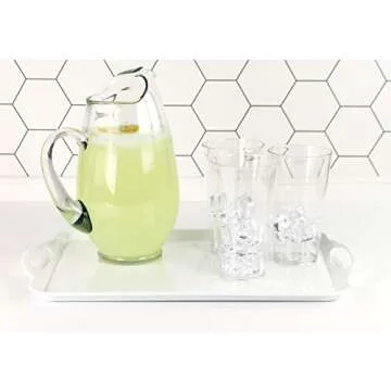 Calypso Basics Reston Lloyd Melamine Serving/Ottoman Handles, Rectangular Tray, White