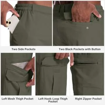 Jessie Kidden Mens Quick-Dry Outdoor Hiking Shorts