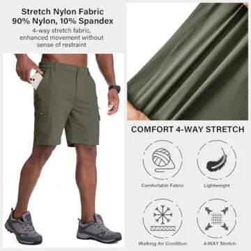 Jessie Kidden Mens Quick-Dry Outdoor Hiking Shorts