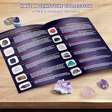 GobiDex Gemstones Dig Kit, Science Kit for Kids STEM Educational Toys, Excavate 12 Real Gems, Rock and Archaeology Geology Kit, Toys for 4 5 6 7 8 9 10 11 12 Year Old Boys & Girls