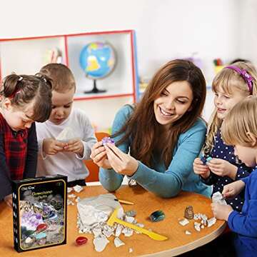 GobiDex Gemstones Dig Kit, Science Kit for Kids STEM Educational Toys, Excavate 12 Real Gems, Rock and Archaeology Geology Kit, Toys for 4 5 6 7 8 9 10 11 12 Year Old Boys & Girls