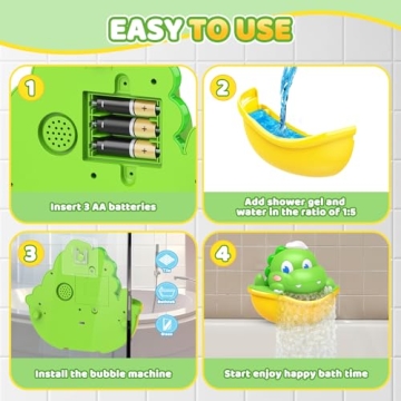 Diyfrety Dinosaur Bubble Machine for Kids Ages 1-8