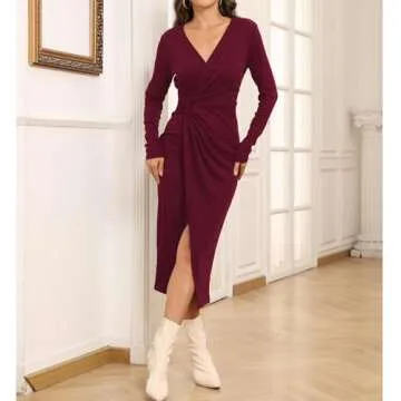 Hount Women's Winter Midi Sweater Dress for Parties