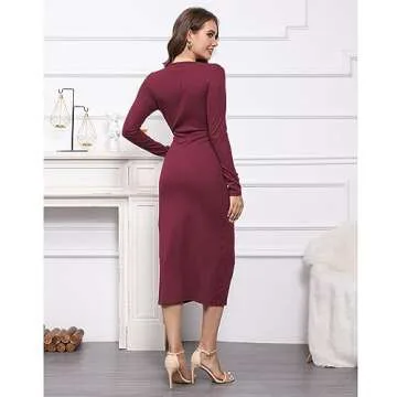 Hount Women's Winter Midi Sweater Dress for Parties