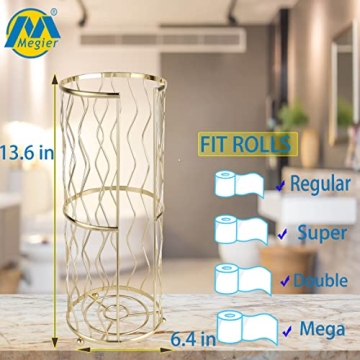 Stylish Megier Standing Toilet Paper Holder for All Bathrooms