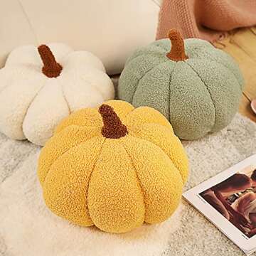 Sdetrcq Halloween Pumpkin Pillow Decor, Pumpkin Plush Pillow Fleece Stuffed Pumpkins Decoration Halloween Pumpkins Throw Pillow for Couch, Soft Halloween Pumpkin Decor Gifts (Brown, 8")