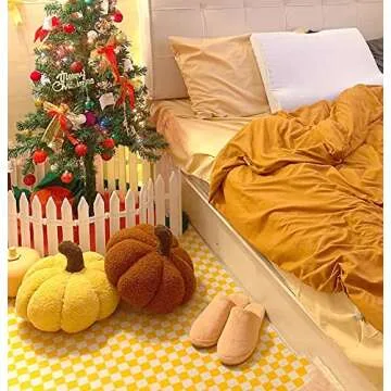 Sdetrcq Halloween Pumpkin Pillow Decor, Pumpkin Plush Pillow Fleece Stuffed Pumpkins Decoration Halloween Pumpkins Throw Pillow for Couch, Soft Halloween Pumpkin Decor Gifts (Brown, 8")