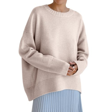 Women's Oversized Sweaters Crewneck Knitted Pullover Sweater Long Sleeve Casual Top 2024 Fall Winter...