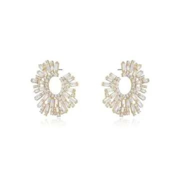 Ettika Gold Earrings For Women. Crystal Earrings. Opulent Crystal Stardust 18k Gold Plated Earrings. Birthday Gifts For Women