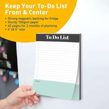 Sweetzer & Orange To Do List Notepad Magnetic Notepad Planners - Easy to Read Daily Todo Check Lists...