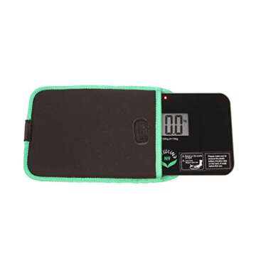 NewlineNY Step-on Super Mini Smallest Travel Bathroom Scale with Protection Sleeve: SBB0638SM-BK(Black)+S001MG