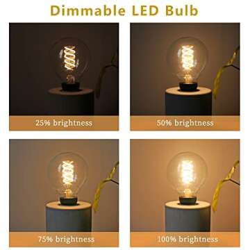 MEILUX G25(G80) 6W LED Globe Light Bulbs, Warm White 2700K, 6W Equivalent to 60W, 600LM E26 Base Dimmable with 80+ CRI, Vintage Edison LED Filament Clear Bulbs for Bathroom Bedroom Vanity(4 Pack)