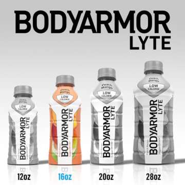 BODYARMOR LYTE Sports Drink Low-Calorie Sports Beverage, Kiwi Strawberry, Natural Flavors With Vitamins, Potassium-Packed Electrolytes, Perfect For Athletes, 16 Fl Oz (Pack of 12)