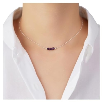 Amethyst Choker Necklace - Dainty February Birthstone Jewelry