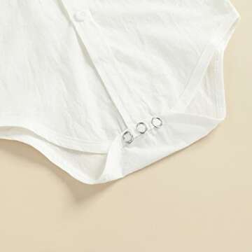 Qiylii Infant Baby Boys Short Sleeve Bowtie Buttons Bodysuit Shirts Suspender Shorts Casual Summer Clothes (Green, 0-3 Months)