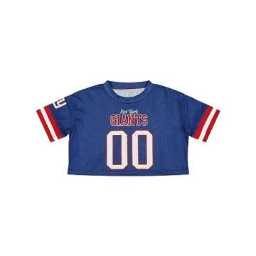 FOCO New York Giants NFL Womens Gameday Mesh Crop Top - Small