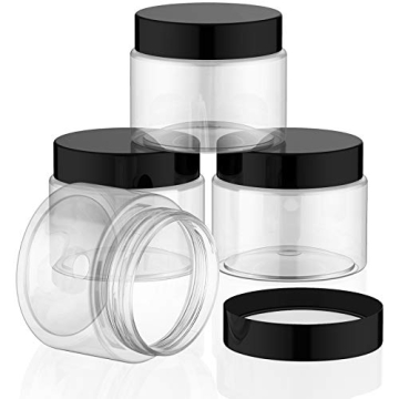 Patelai 4 Pieces Round Clear Wide-mouth Leak Proof Plastic Container Jars with Lids for Travel Stora...
