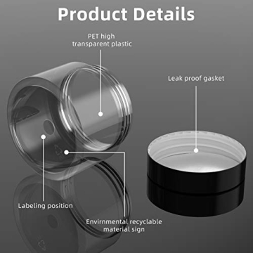Patelai Clear Leak-Proof Plastic Jars Set for Travel