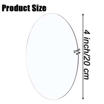 20 Pieces Clear Circle Acrylic Sheet 4 Inch Acrylic Plexiglass Disc Transparent Round Acrylic Sign for Milestone Markers, Name Cards, Cricut Cutting and Engraving, Painting and DIY Projects