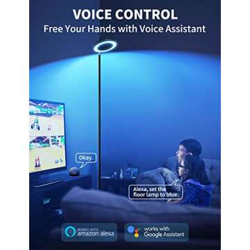 Smart LED Floor Lamp with RGB Lighting and App Control