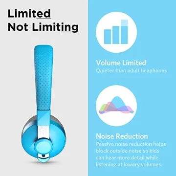 LilGadgets Untangled Pro On-Ear Wireless Kids Headphones for School, Microphone, Volume Limited, SharePort Technology, SoftTouch Padding, Blue