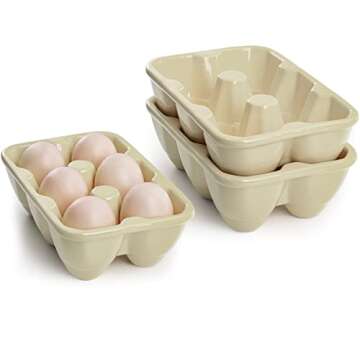 Stylish DEAYOU Ceramic Egg Tray Set for Home & Kitchen