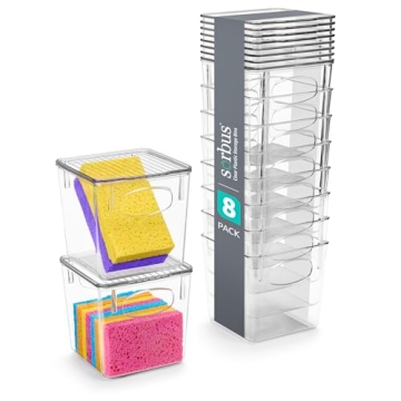 Sorbus Small Clear Plastic Storage Bins with Lids for Ultimate Organization