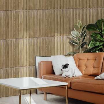STICKGOO 12 PCS 3D PVC Slat Wall Panels for Decor
