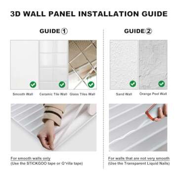 STICKGOO 12 PCS 3D PVC Slat Wall Panels for Decor