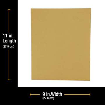 Dura-Gold Premium 9" x 11" Gold Sandpaper, 2 Each 80, 120, 150, 220, 320 Grit Sanding Sheets, 10 Tot...