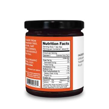 Pure Organic Tamarind Paste Concentrate - Perfect for Indian Chutney and Thai Curry, Gluten-Free, No...