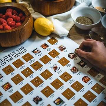 Mappinners The Greatest 100 Foods of the World Scratch Off Travel Print 16x20