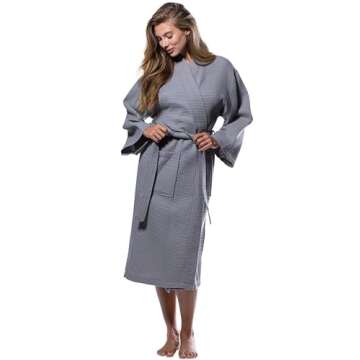 Turquaz Robes For Women Lightweight Unisex Waffle Kimono Bathrobe Mothers day Gifts