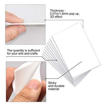 30 Sheets White Sticky Foam Sheets-Foam Tapes Double Sided Adhesive Foam Sheets 3D White Dual-Adhesive Foam Sheets, for Scrapbook Crafting DIY Crafts, 3.9 x 5.9 Inch