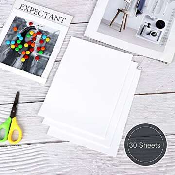 30 Sheets White Sticky Foam Sheets-Foam Tapes Double Sided Adhesive Foam Sheets 3D White Dual-Adhesive Foam Sheets, for Scrapbook Crafting DIY Crafts, 3.9 x 5.9 Inch