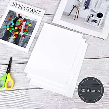 30 Sheets White Sticky Foam Sheets-Foam Tapes Double Sided Adhesive Foam Sheets 3D White Dual-Adhesive Foam Sheets, for Scrapbook Crafting DIY Crafts, 3.9 x 5.9 Inch