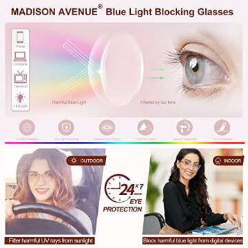 Madison Avenue Blue Light Blocking Glasses for Eye Protection
