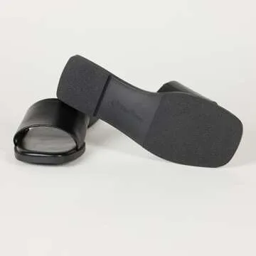 The Drop Women's Oslo One Band Sandal, Black, 8.5