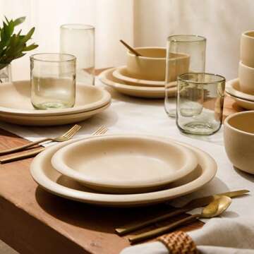 Bloomhouse - Oprah's Favorite Things - Corsica Clay 12 Piece Stoneware Reactive Glaze Dinnerware Set...