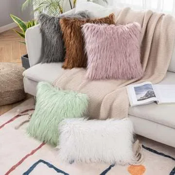 MIULEE Decorative New Luxury Series Style White Faux Fur Throw Pillow Case Cushion Cover for Sofa Bedroom Car 12 x 20 Inch 30 x 50 Cm
