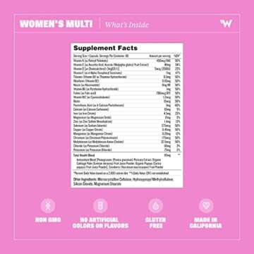 Health by Habit Womens Multi Supplement 2 Pack (120 Capsules) - 23 Essential Vitamins and Minerals, ...