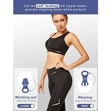 Yvette Sports Bras for Women High Impact Racerback Workout Bra for Running for Plus Size