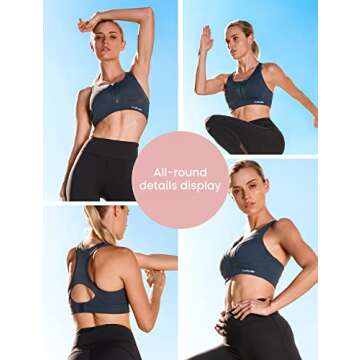 Yvette Sports Bras for Women High Impact Racerback Workout Bra for Running for Plus Size