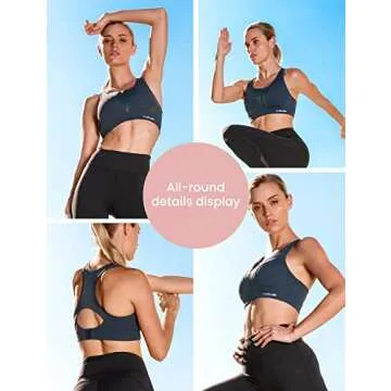 Yvette Sports Bras for Women High Impact Racerback Workout Bra for Running for Plus Size
