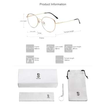 SOJOS Cat Eye Blue Light Blocking Glasses for Woman Hipster Metal Frame Womens Eyeglasses She Young SJ5027, Brown&Gold Frame/Anti-Blue Light Lens