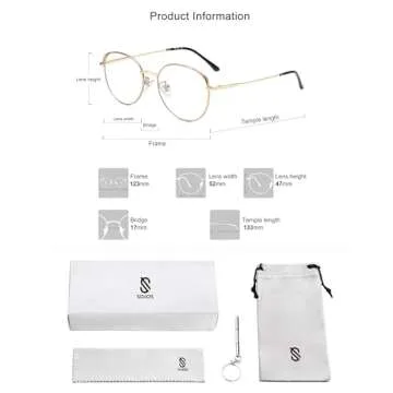 SOJOS Cat Eye Blue Light Blocking Glasses for Woman Hipster Metal Frame Womens Eyeglasses She Young SJ5027, Brown&Gold Frame/Anti-Blue Light Lens