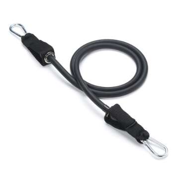 Black Mountain Products Resistance Band Set with Door Anchor, Ankle Strap, Exercise Chart, and Carrying Case, 48"